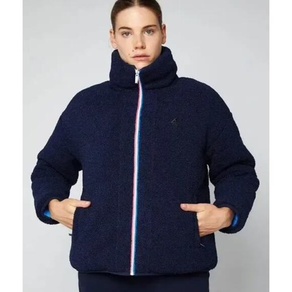 FOURLAPS Blue Polar Quilted Sherpa Reversible Jacket Navy White Women's Size M - Picture 1 of 6